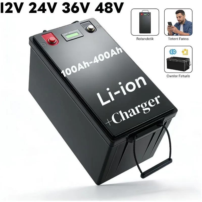 Lifepo4 12V 100Ah Bms Bluetooth - بطارية ليثيوم مع نظام إدارة البطارية