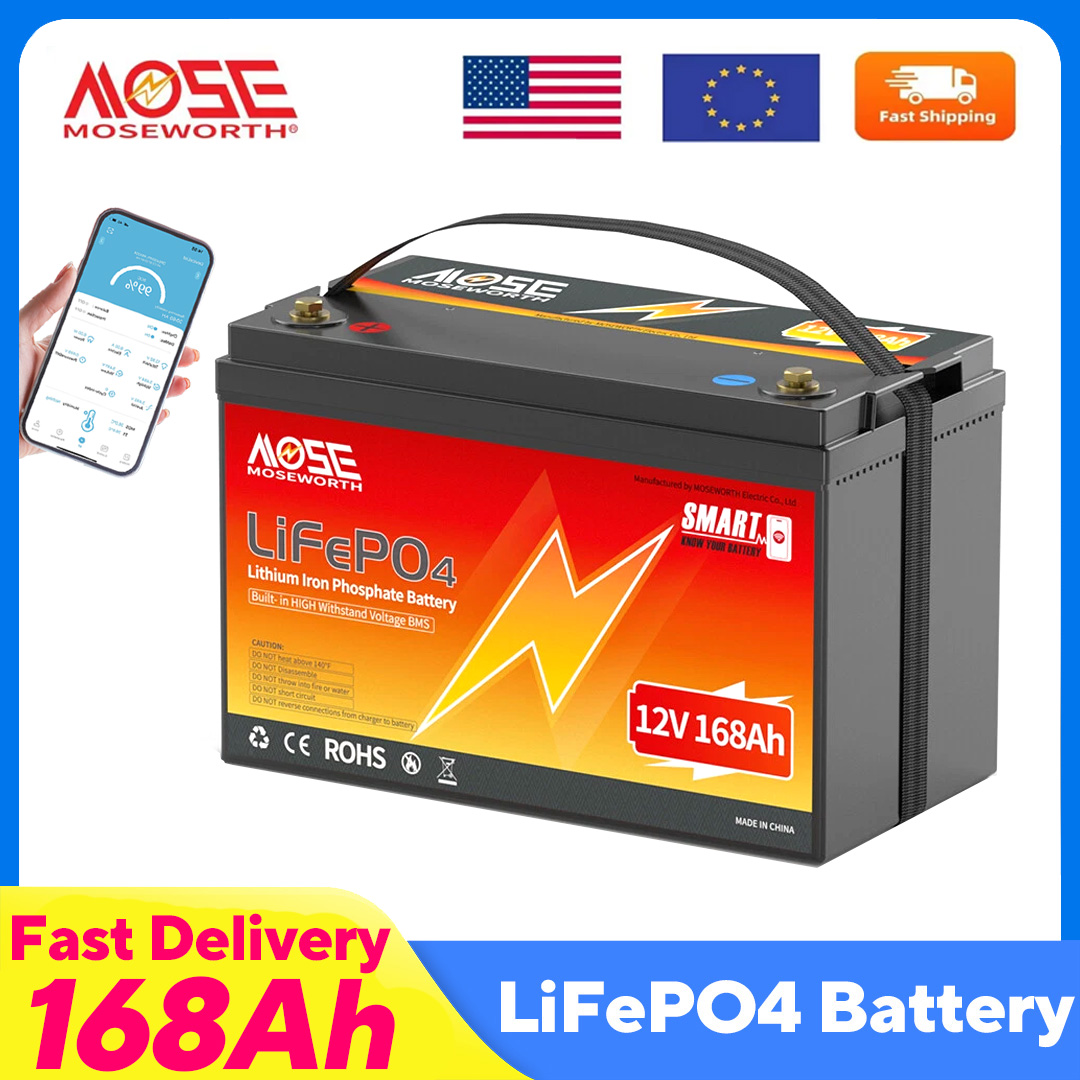 Lifepo4 12V 100Ah Bms Bluetooth - 12 فولت 168Ah بلوتوث LiFePO4 بطارية