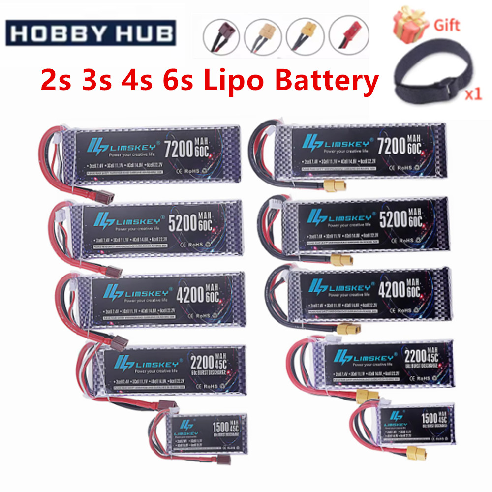 2S 3S 4S 6S يبو بطارية 7.4V 11 - مراجعة 4S Lipo Battery 14.8V 6000Mah وسعره