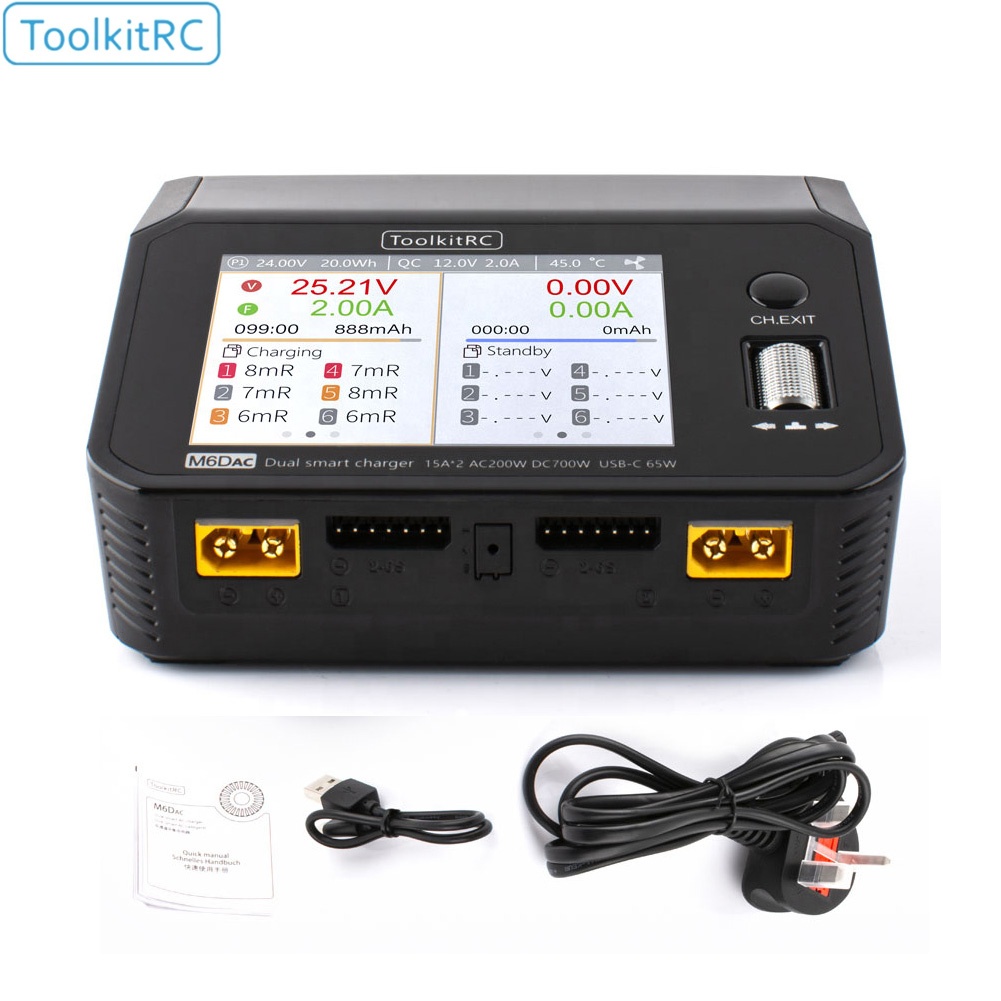 شاحن ذكي مزدوج Toolkitrc M6DAC - مراجعة Toolkitrc M6Dac Smart Charger وسعره
