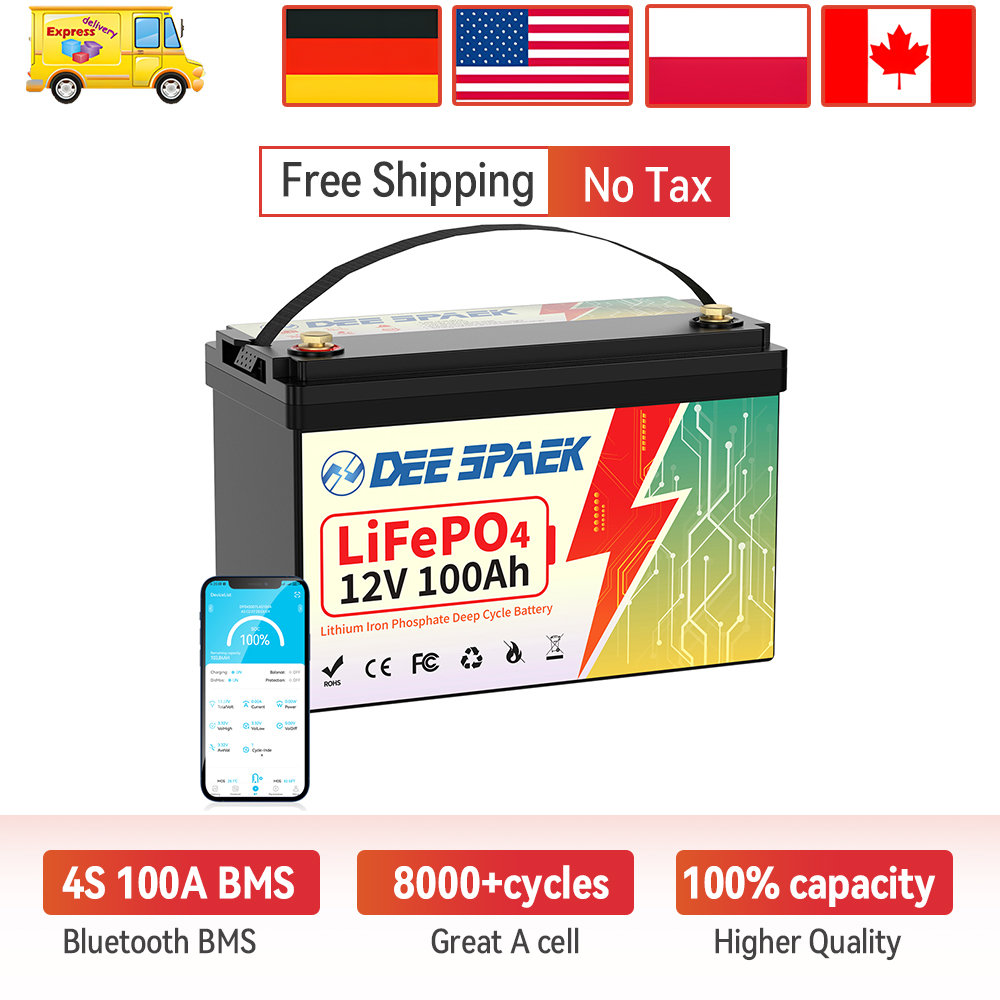 بطارية DEEPSPAEK 12V 100Ah Lif - مراجعة Lifepo4 12V 100Ah Bms Bluetooth وسعره