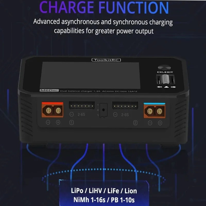 شاحن وفاحص بطاريات ليثيوم بولي - مراجعة Toolkitrc M6Dac Smart Charger وسعره