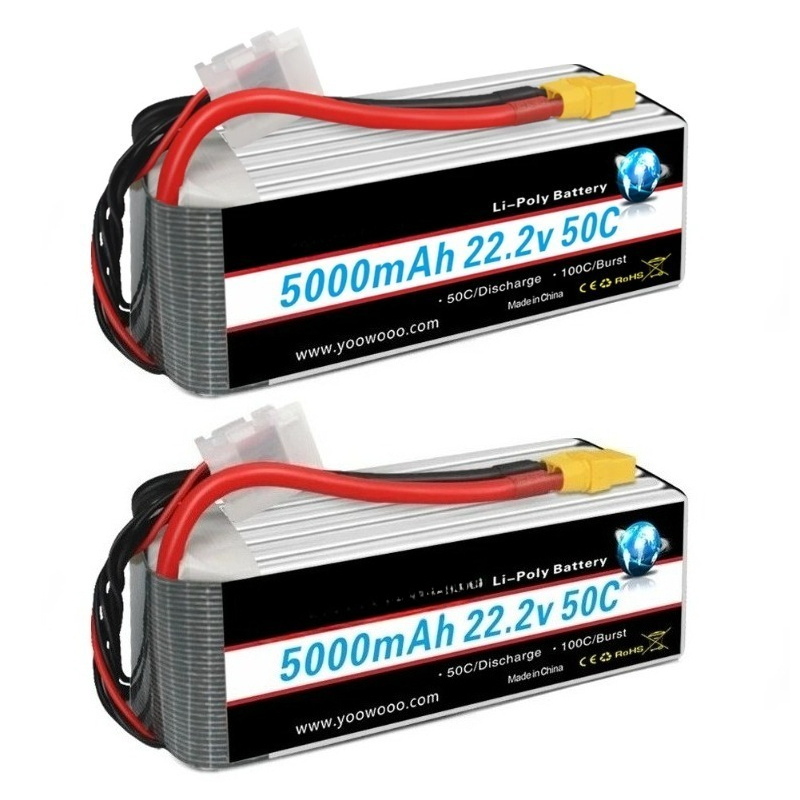 بطاريتان ليثيوم بوليمر 22.2 فو - مراجعة 6S Lipo Battery 22.2V 5000Mah وسعره