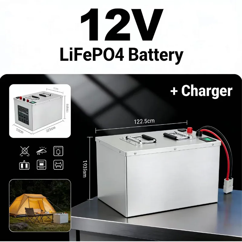 بطارية ليثيوم فوسفات الحديد 12 - مراجعة Lifepo4 12V 100Ah Bms Bluetooth وسعره
