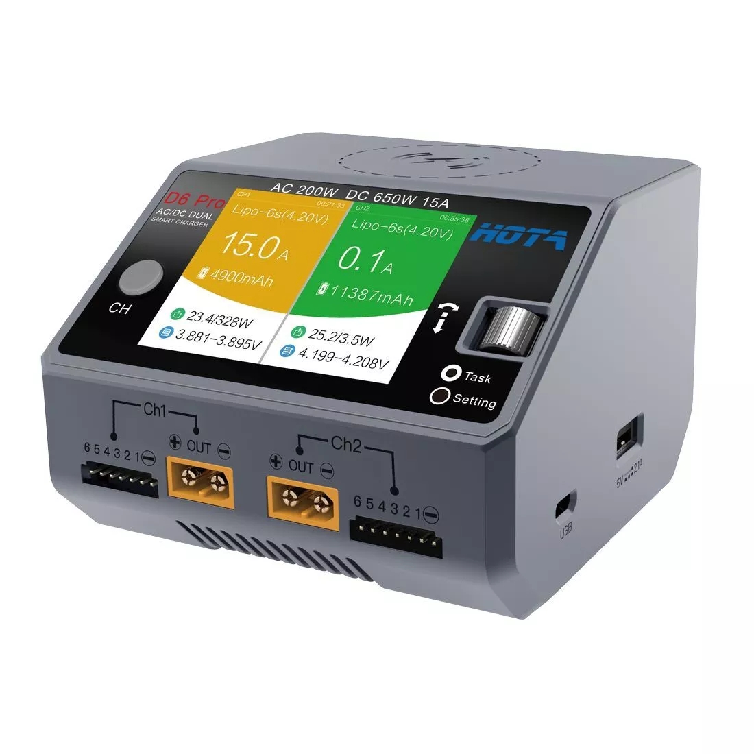 شاحن بطاريات HOTA D6 Pro Lipo  - مراجعة Hota D6 Pro Dual Lipo Charger وسعره